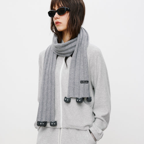 Coal Cat Fuzzy Scarf