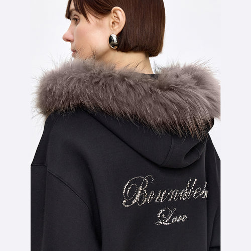 Midnight Melody Faux Fur Collar Jacket