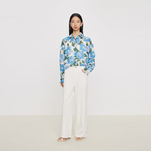 Twill Cotton Linen Wide Leg Pants