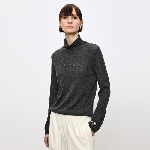 Mist Grey Turtleneck Sweater