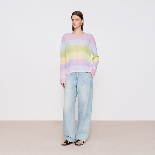 Rainbow Stripe Lightweight Cover-Up