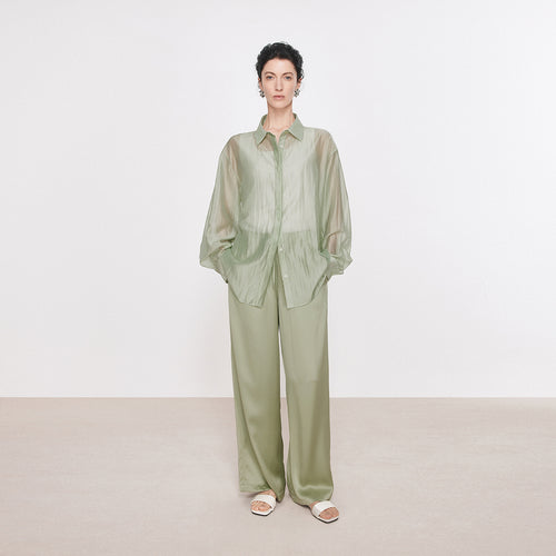 Lime Relaxed Acetate Pants