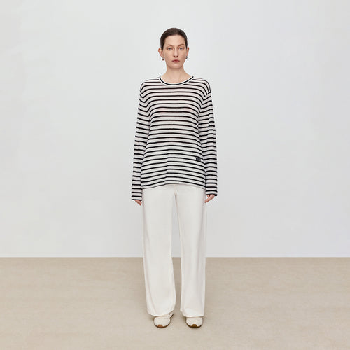 Drawstring White Jeans