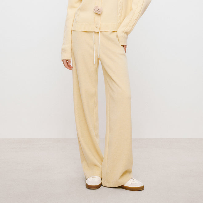 Buttery Cream Straight-Leg Pants