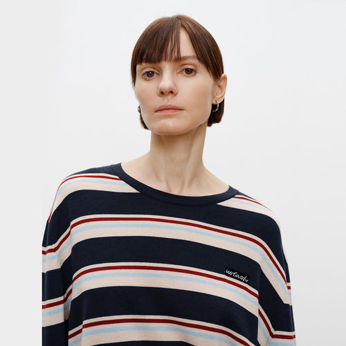 Sea Salt Raspberry Stripe Sweater