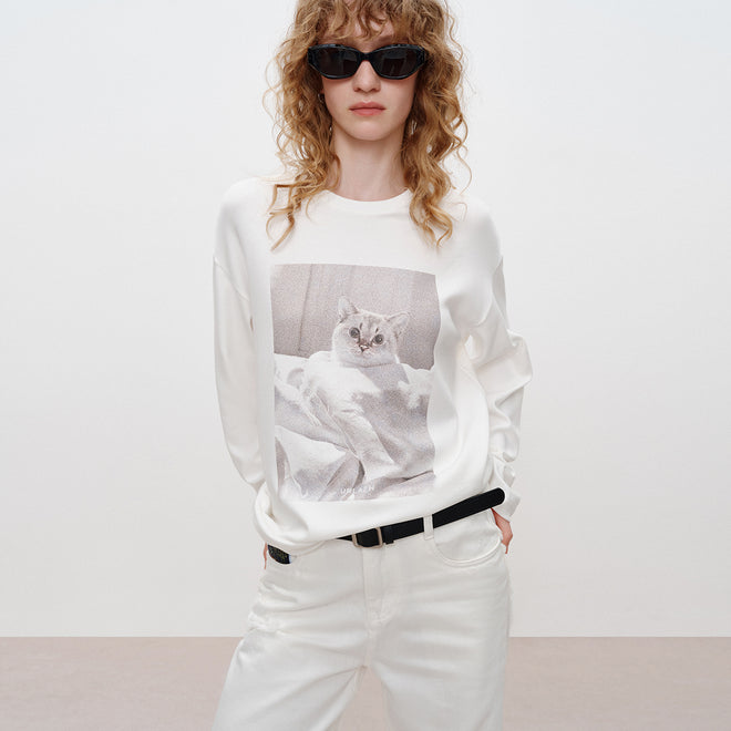 Snowy Coconut Cat Long Sleeve Tee
