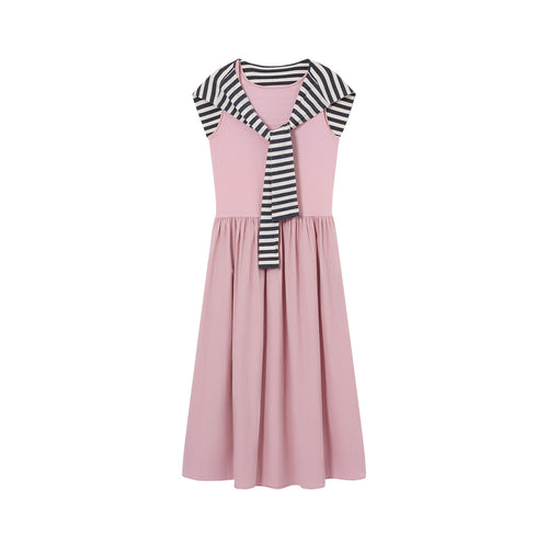 Ballet Knit & Woven Stripe Dress
