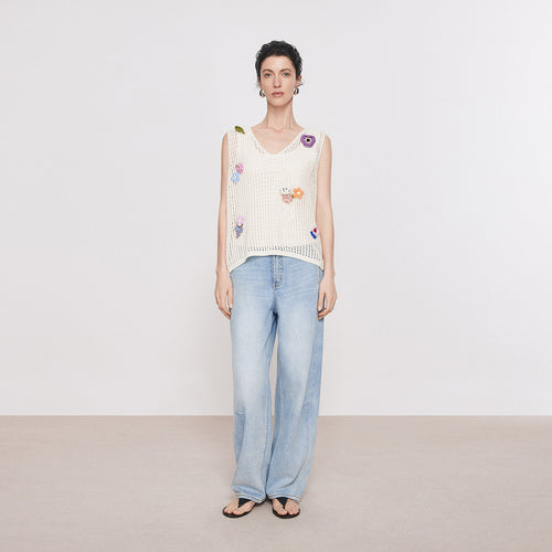 Little Happiness Openwork Tank Top