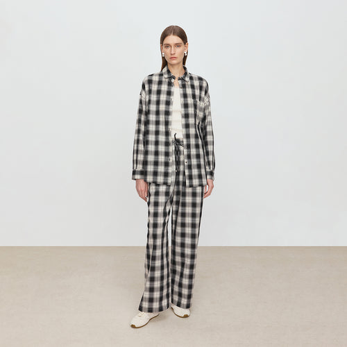 Black & White Vintage Plaid Shirt