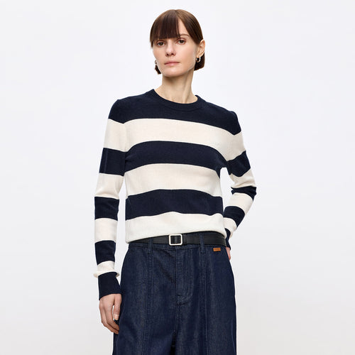 Prussian Blue Stripe Sweater