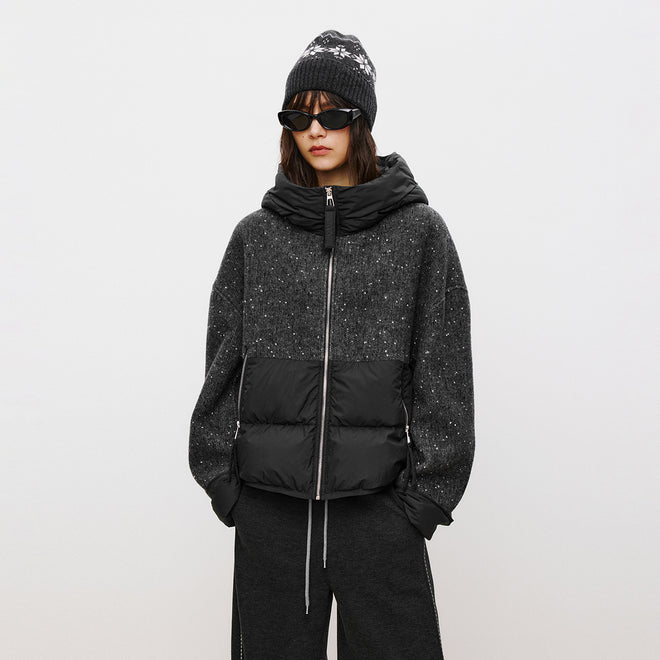 Black Sesame Spliced Down Jacket