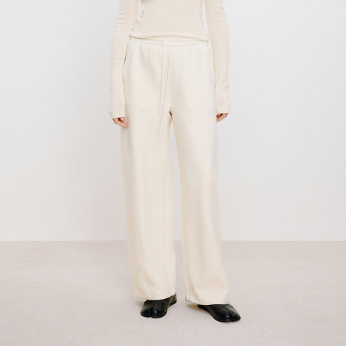 Vanilla White Curved Pants