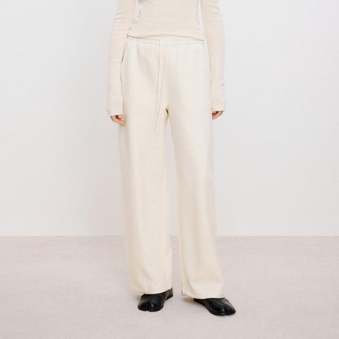 Vanilla White Curved Pants