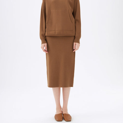 Caramel Cotton Sweater Skirt