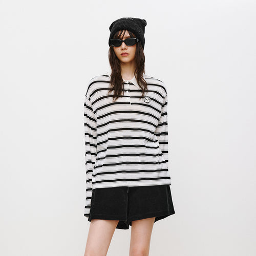 Cat Stripe Polo Sweater