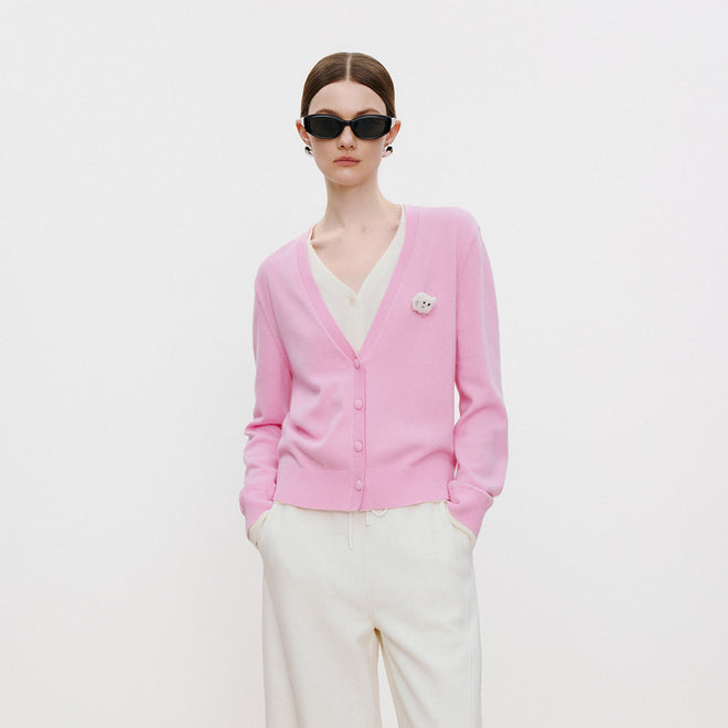 Pink Mist Mock-Layer Cardigan