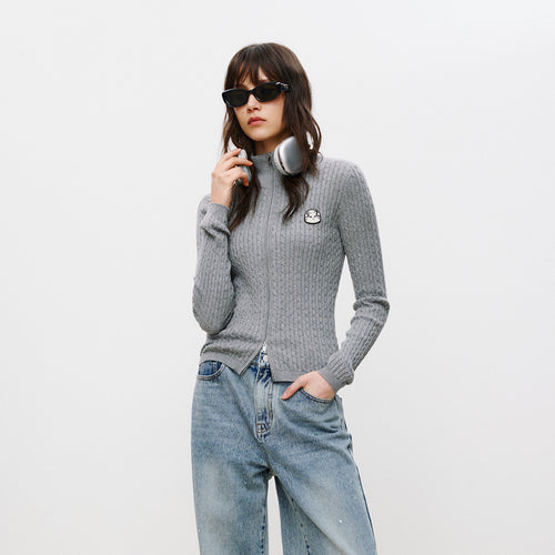 Cat Cable-Knit Cardigan