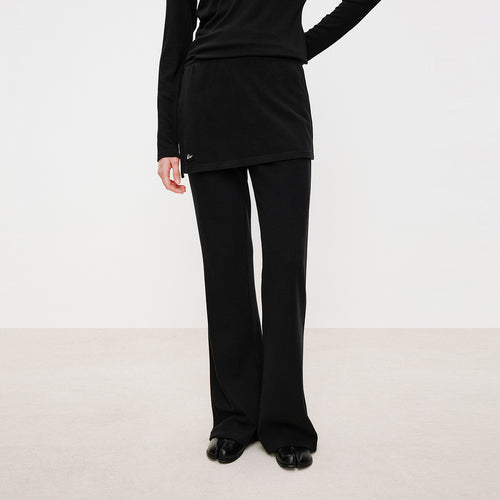 Detachable Overlay Flare Pants