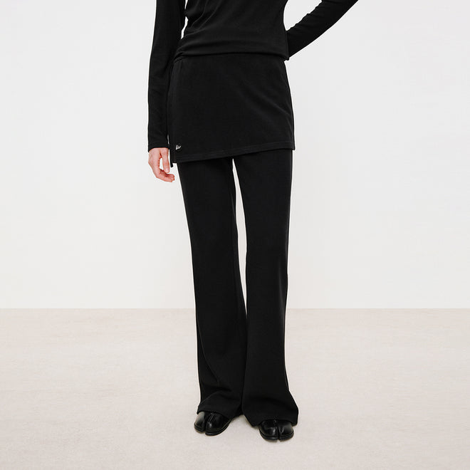 Detachable Overlay Flare Pants