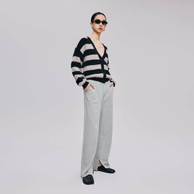 Classic Black and White Stripe Cardigan
