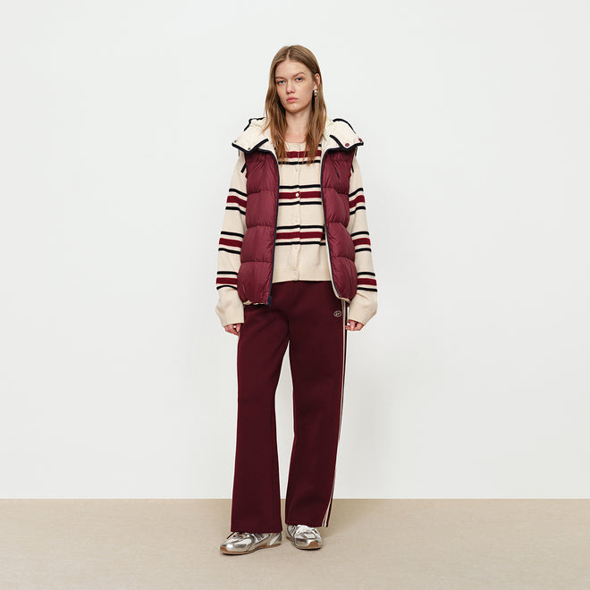 Wine Stained Cherry Double-Sided Down Vest