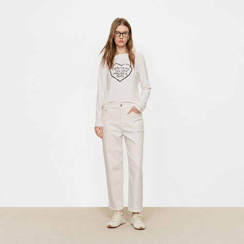 Love Letter Wool Knitted Tee Shirt - White