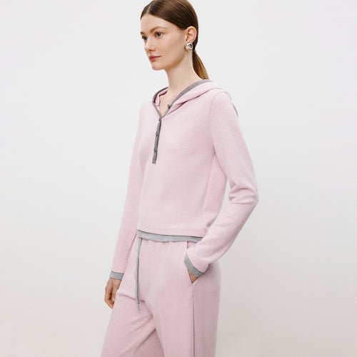 Light Pink Fitted Hoodie