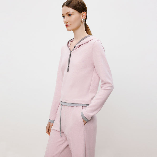 Light Pink Fitted Hoodie