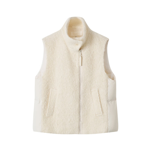 Circle Hair Spliced Down Vest