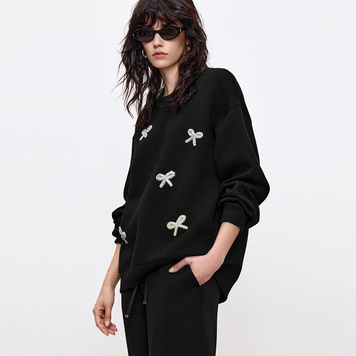 Bow Rhinestone Sweatshirt