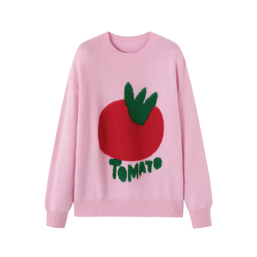 トマトジャカードセーター