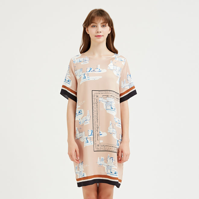 Morandi silk print dress