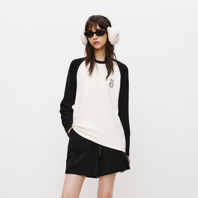 Black & White Raglan Sleeve Tee