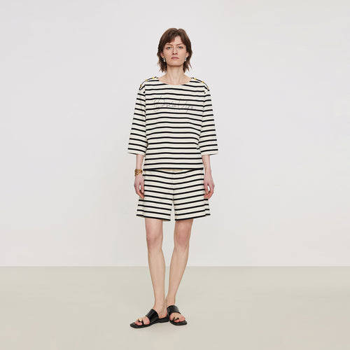 Striped Gold Button Set-Pants