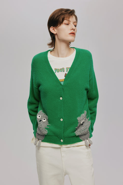 Greenfield Cute Cat Cardigan