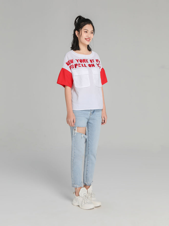 White & Red T-Shirt - Urlazh New York