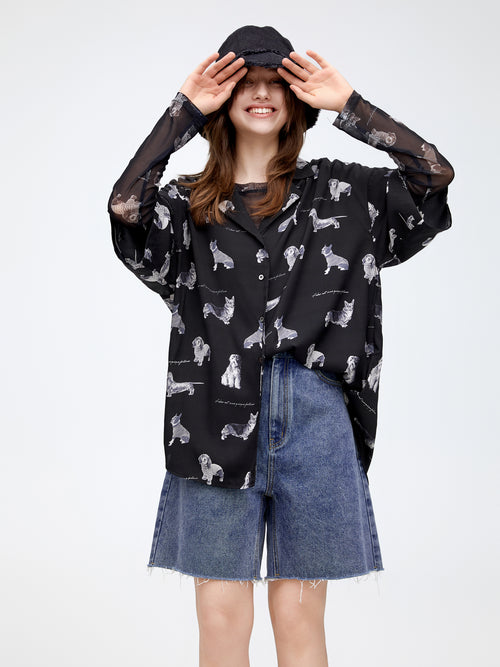 Chemise imprimée pour animaux de compagnie mignons