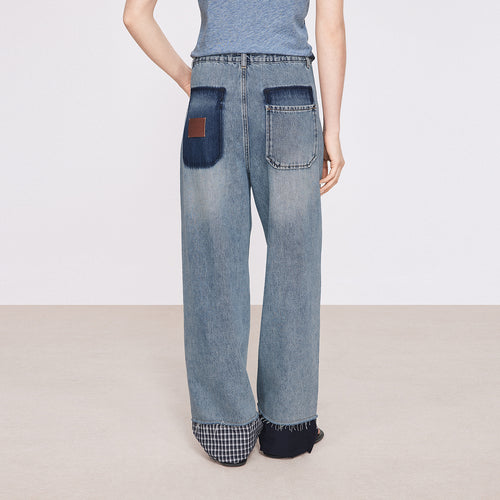 Edgy Patchwork Denim Pants