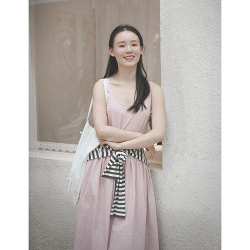 Ballet Knit & Woven Stripe Dress