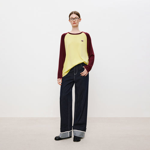 Color-Block Raglan Long Sleeve Tee
