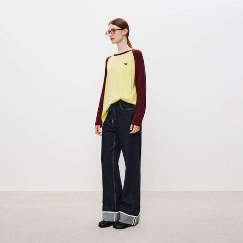 Color-Block Raglan Long Sleeve Tee