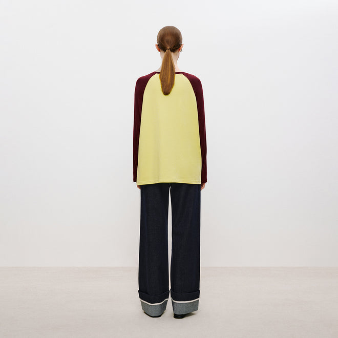 Color-Block Raglan Long Sleeve Tee