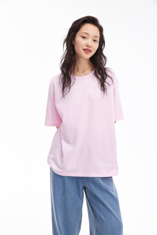 Tee-shirt imprimé de style universitaire-rose