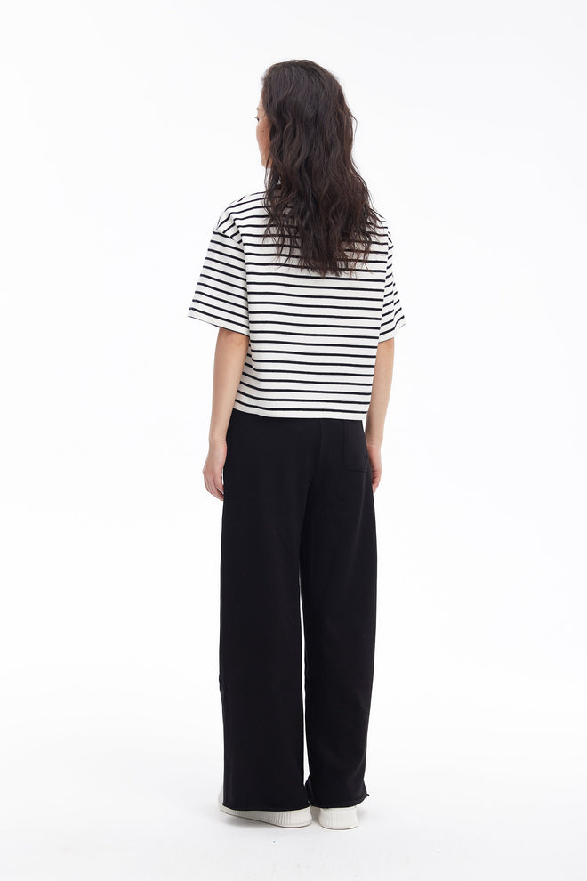 Bunny Striped Tee-Black-Sample