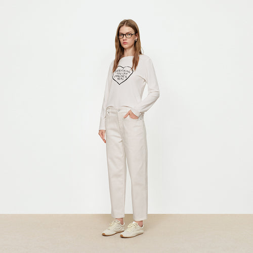 Love Letter Wool Knitted Tee Shirt - White