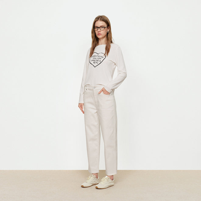 Love Letter Wool Knitted Tee Shirt - White