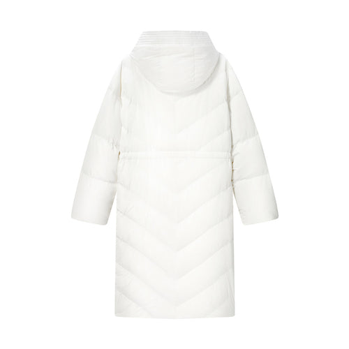 Pure White Hooded Down Jacket