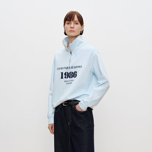 Sea Salt Vintage Half-Zip Sweatshirt