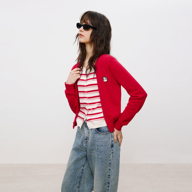 Cat Mock-Layer Cardigan