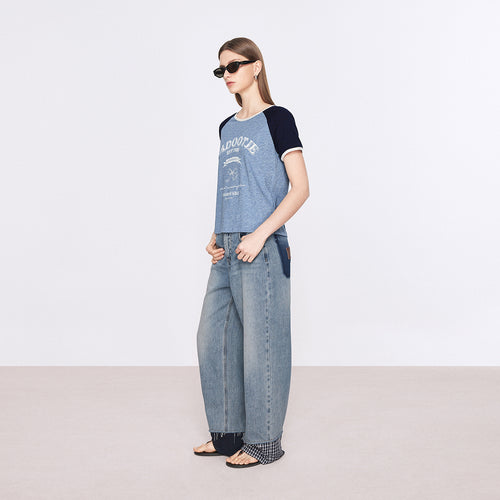 Edgy Patchwork Denim Pants